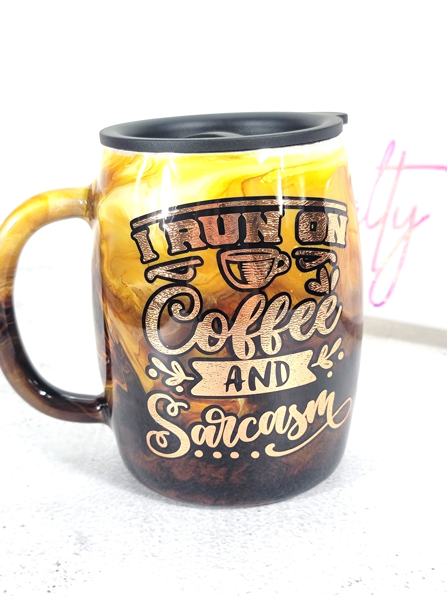Coffee Swirl Epoxy Mug 14 oz Personalized