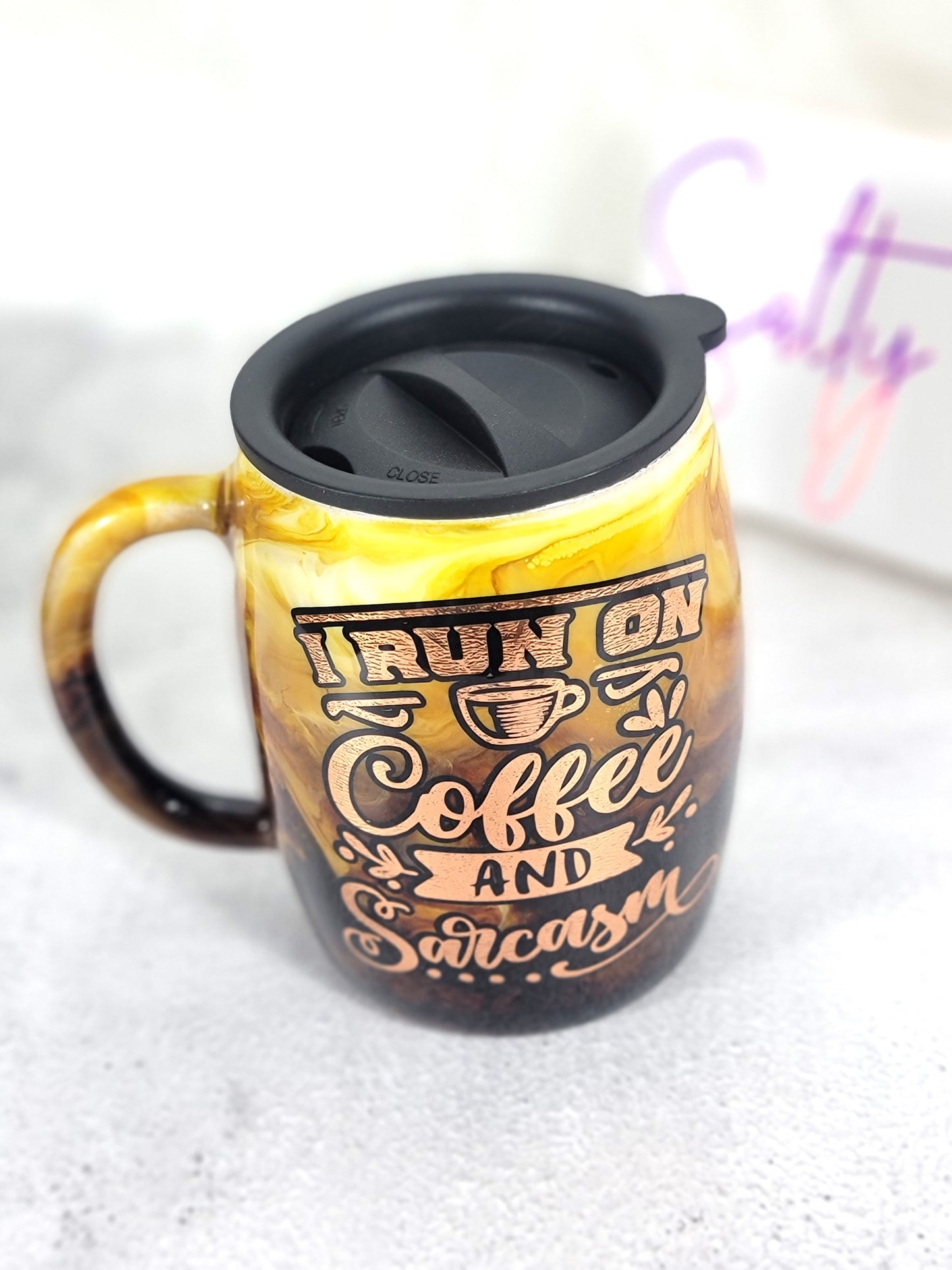 Coffee Swirl Epoxy Mug 14 oz Personalized
