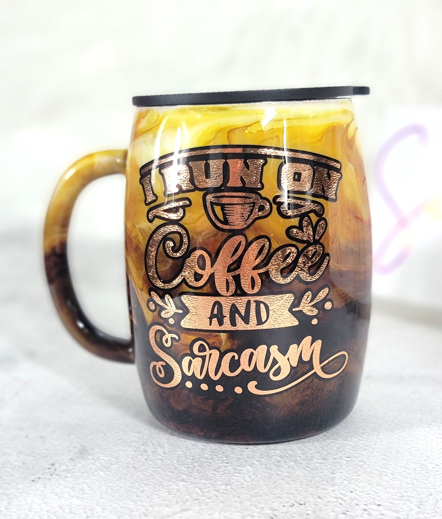 Coffee Swirl Epoxy Mug 14 oz Personalized