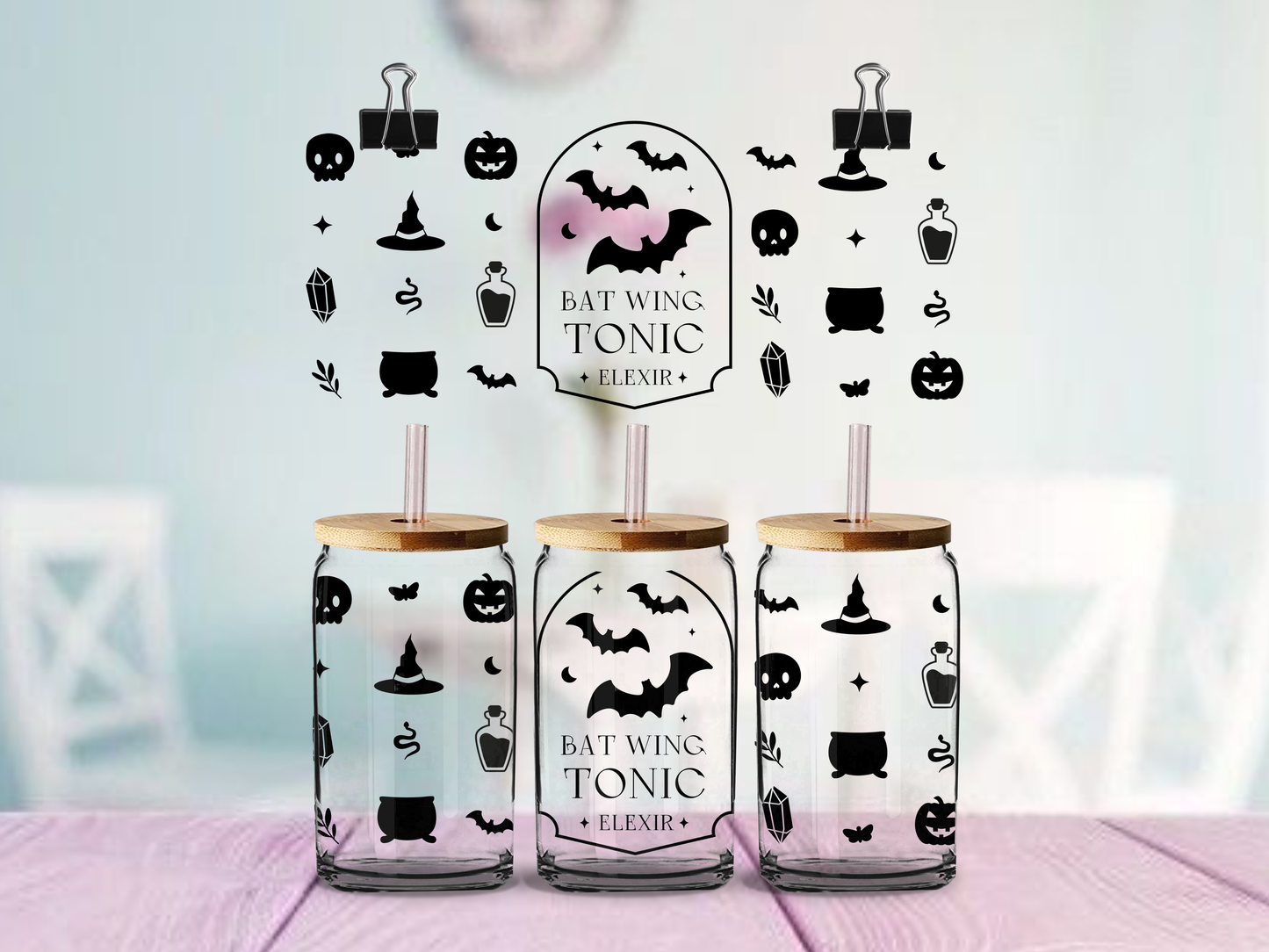 Bat Wing Tonic | UV DTF Wrap for Cups | Ready to Apply Permanent