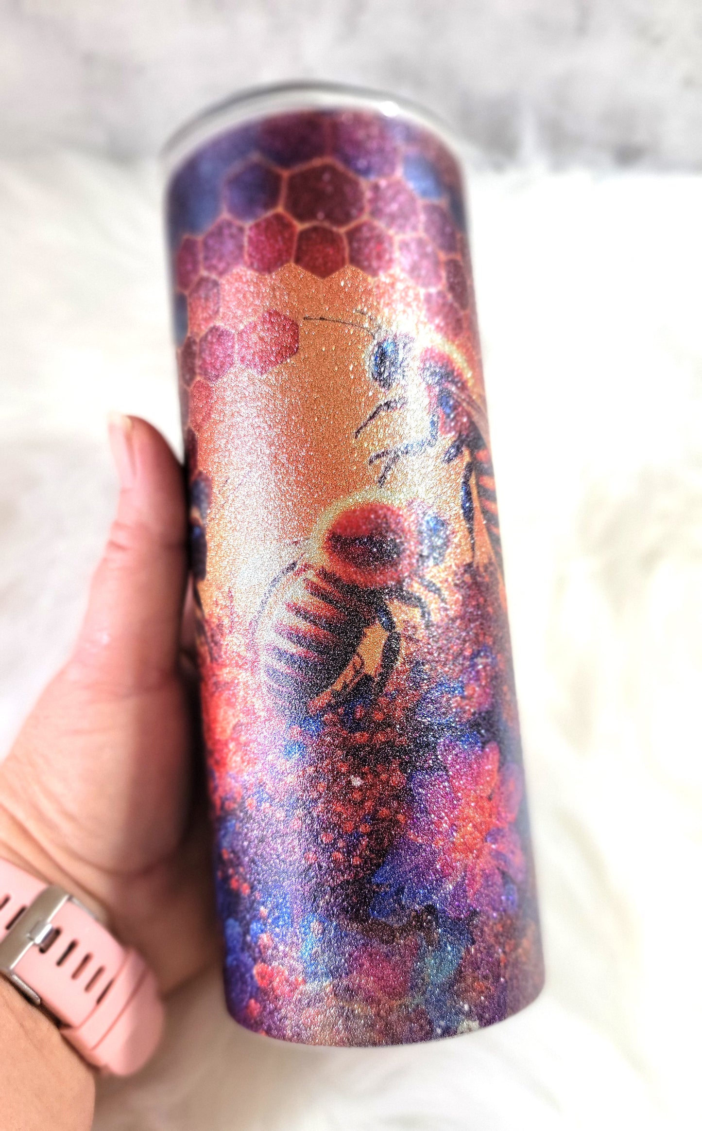 Honey Bee Scenic Shimmer 20oz Tumbler, RTS