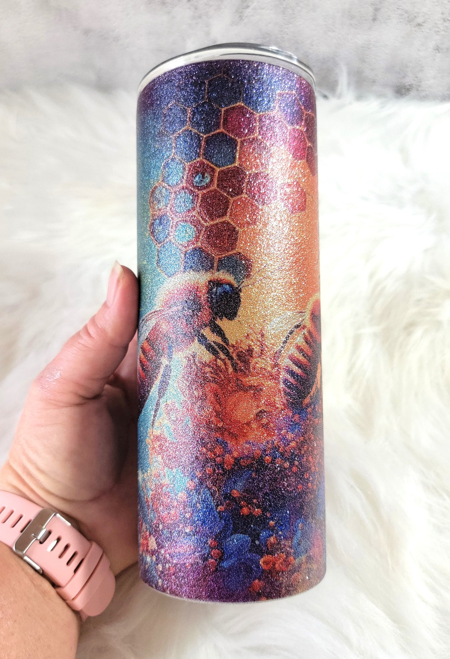 Honey Bee Scenic Shimmer 20oz Tumbler, RTS
