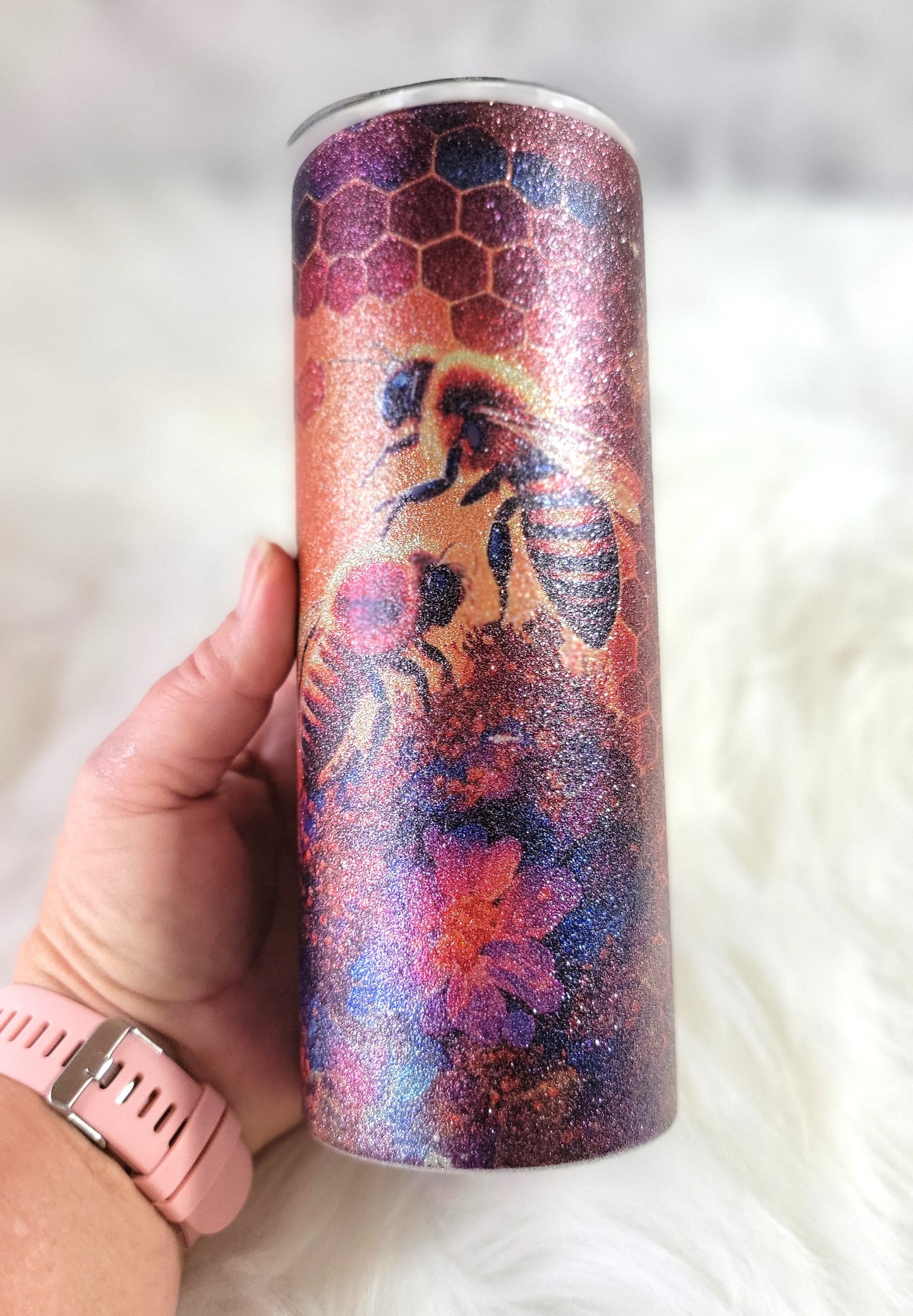 Honey Bee Scenic Shimmer 20oz Tumbler, RTS