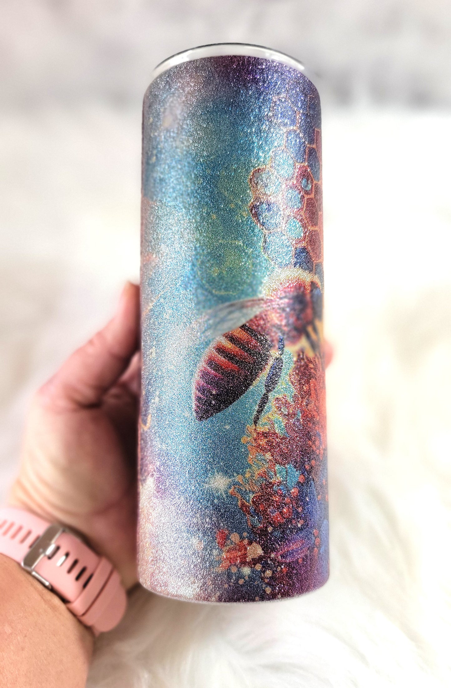 Honey Bee Scenic Shimmer 20oz Tumbler, RTS