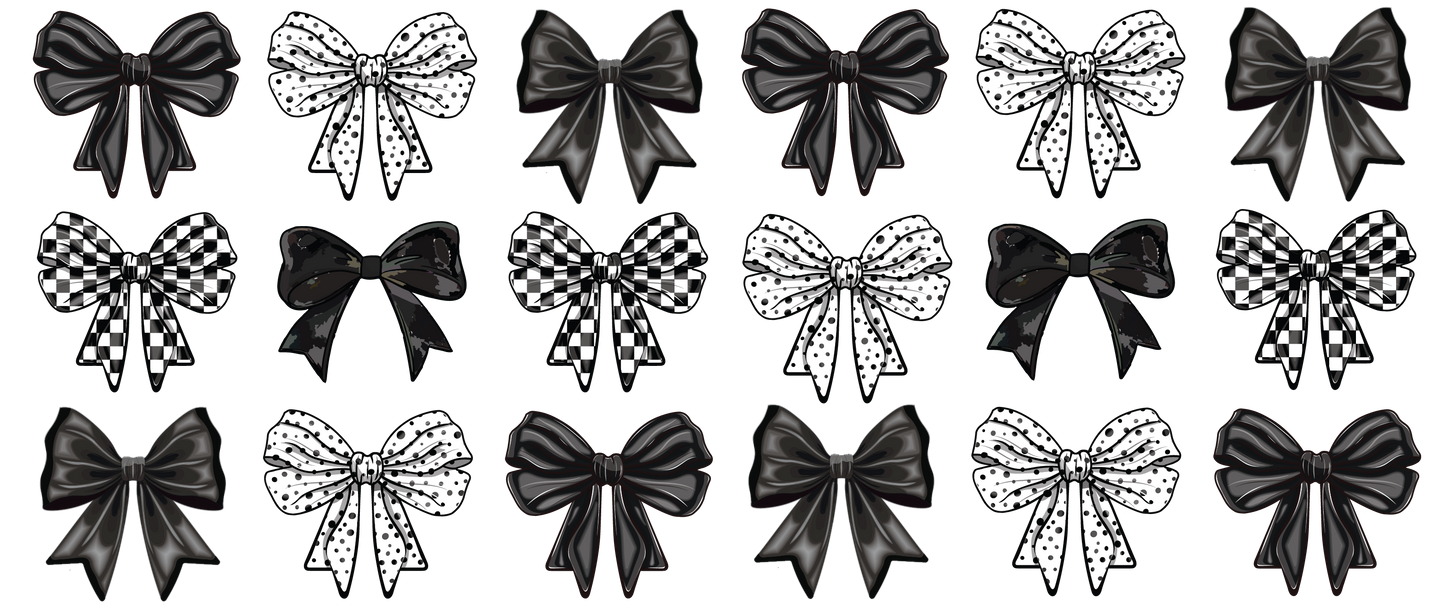 Black Bows | UV DTF Wrap for Cups | Ready to Apply Permanent