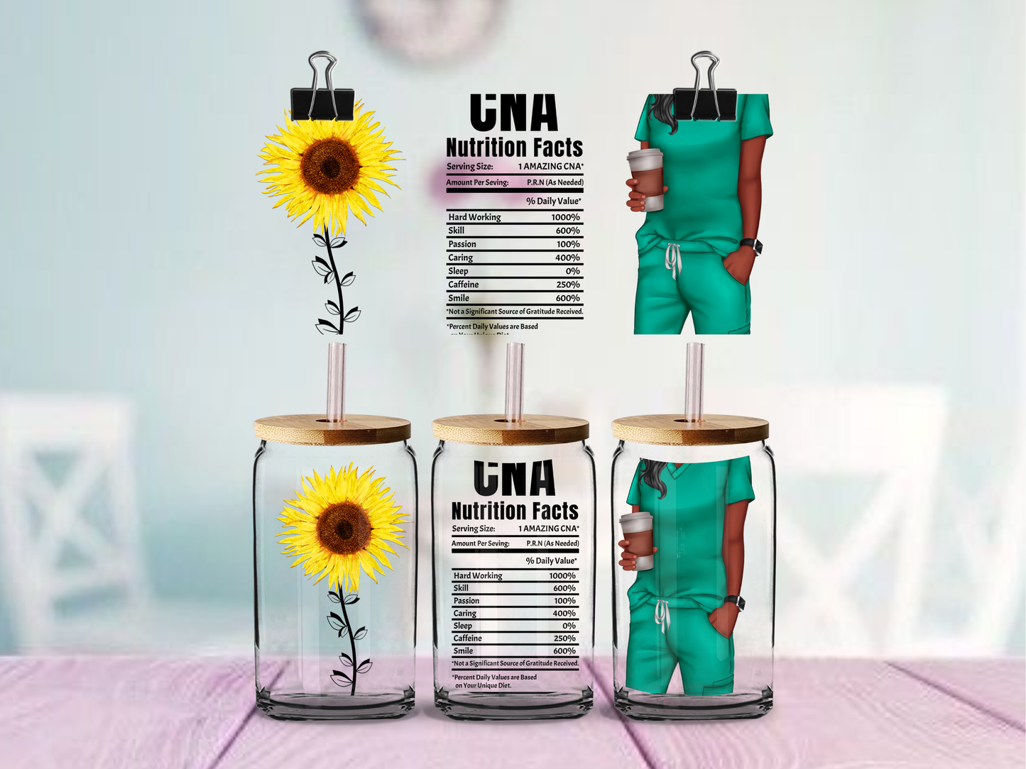 CNA Nursing 16oz cup Wrap | UV DTF Wrap for Cups | Ready to Apply Permanent