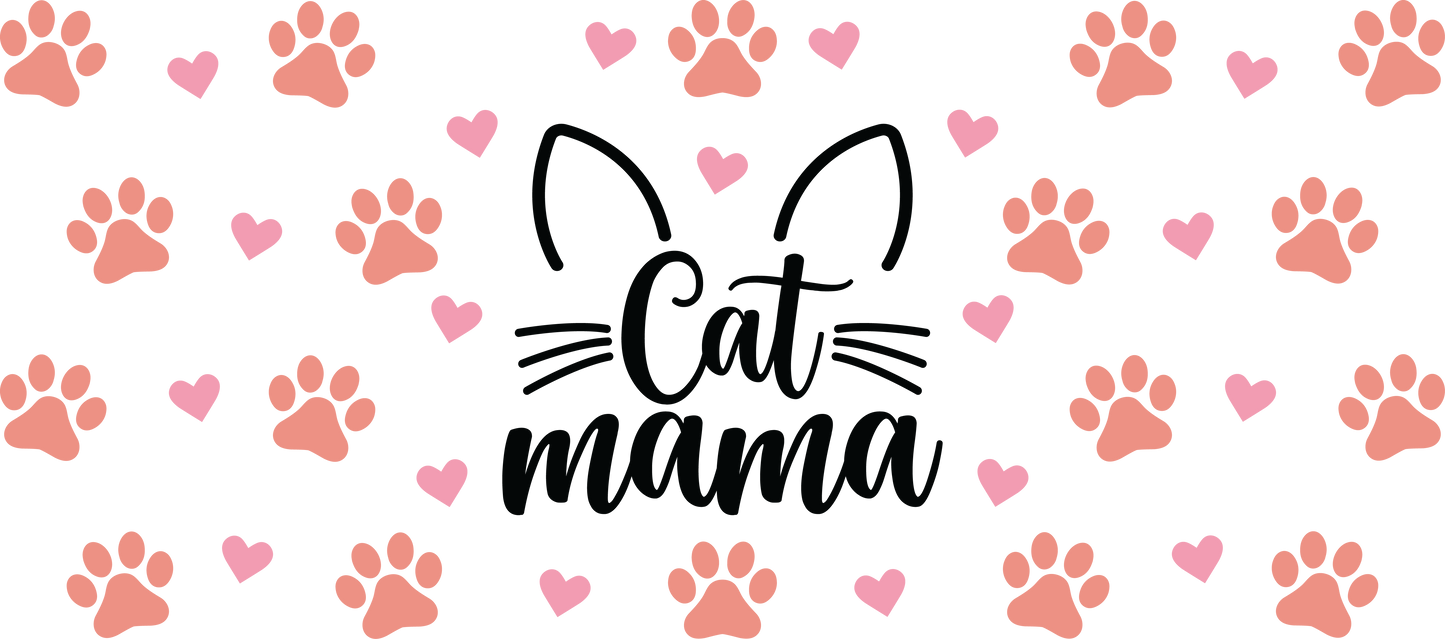 Cat Mama | UV DTF Wrap for Cups | Ready to Apply Permanent