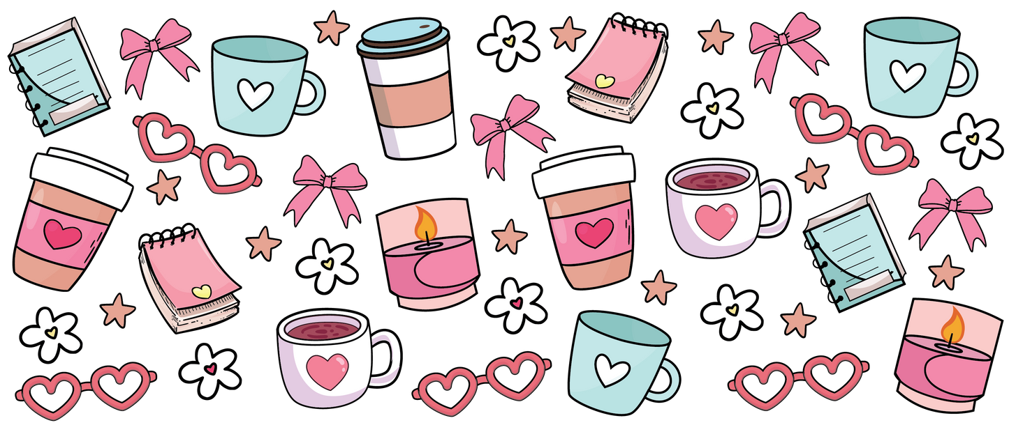 Coffee and Notes | UV DTF Wrap for Cups | Ready to Apply Permanent