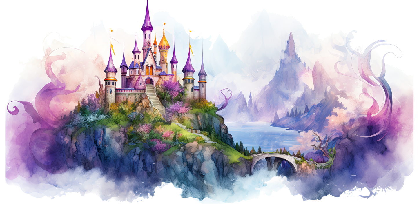 Fairy Tale Castle 2 | UV DTF Wrap for Cups | Ready to Apply Permanent