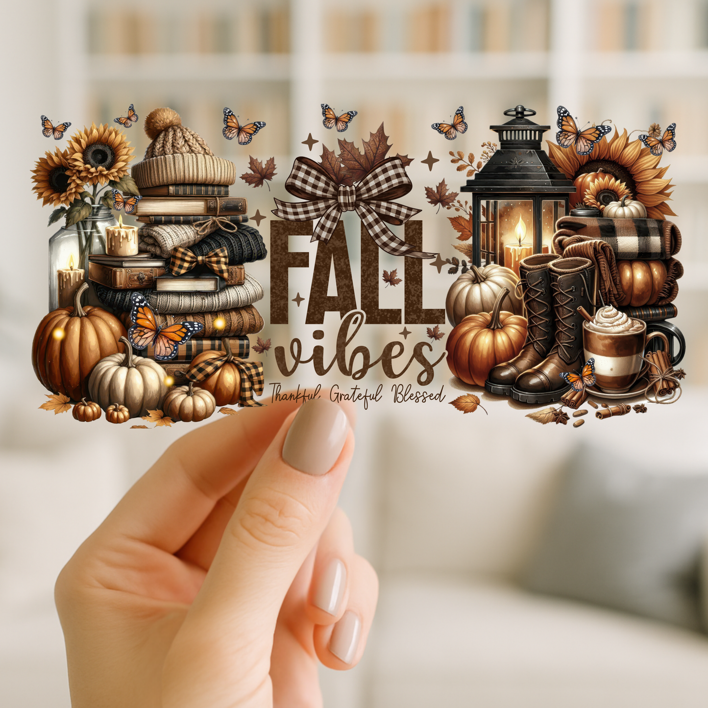Fall Vibes | UV DTF Wrap for Cups | Ready to Apply Permanent