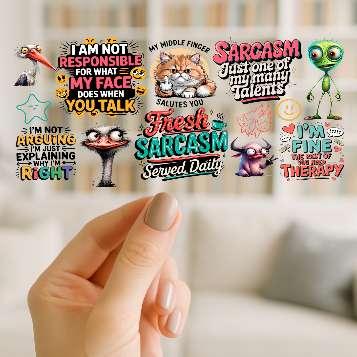 Fresh Sarcasm 16oz cup Wrap | UV DTF Wrap for Cups | Ready to Apply Permanent