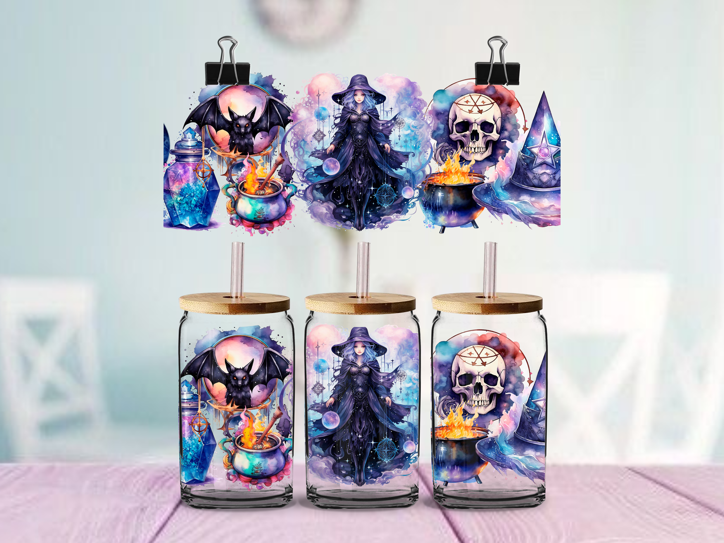 Witchy Halloween | UV DTF Wrap for Cups | Ready to Apply Permanent