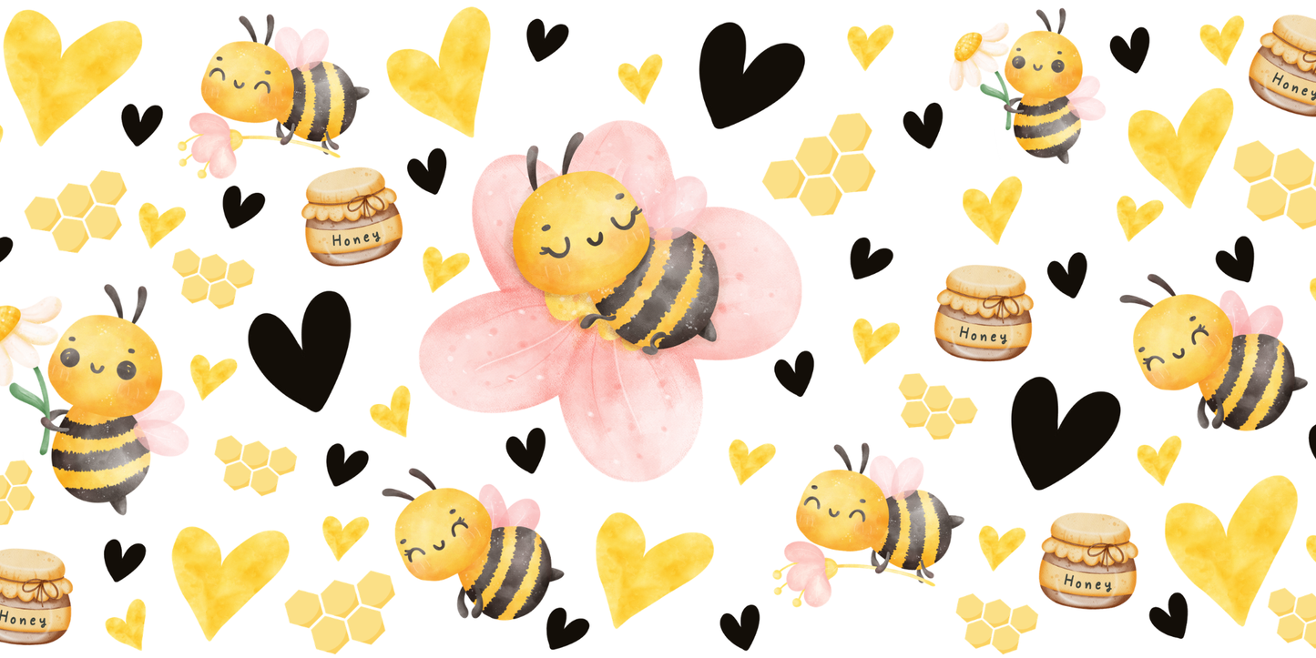 Honey Bee Cute | UV DTF Wrap for Cups | Ready to Apply Permanent