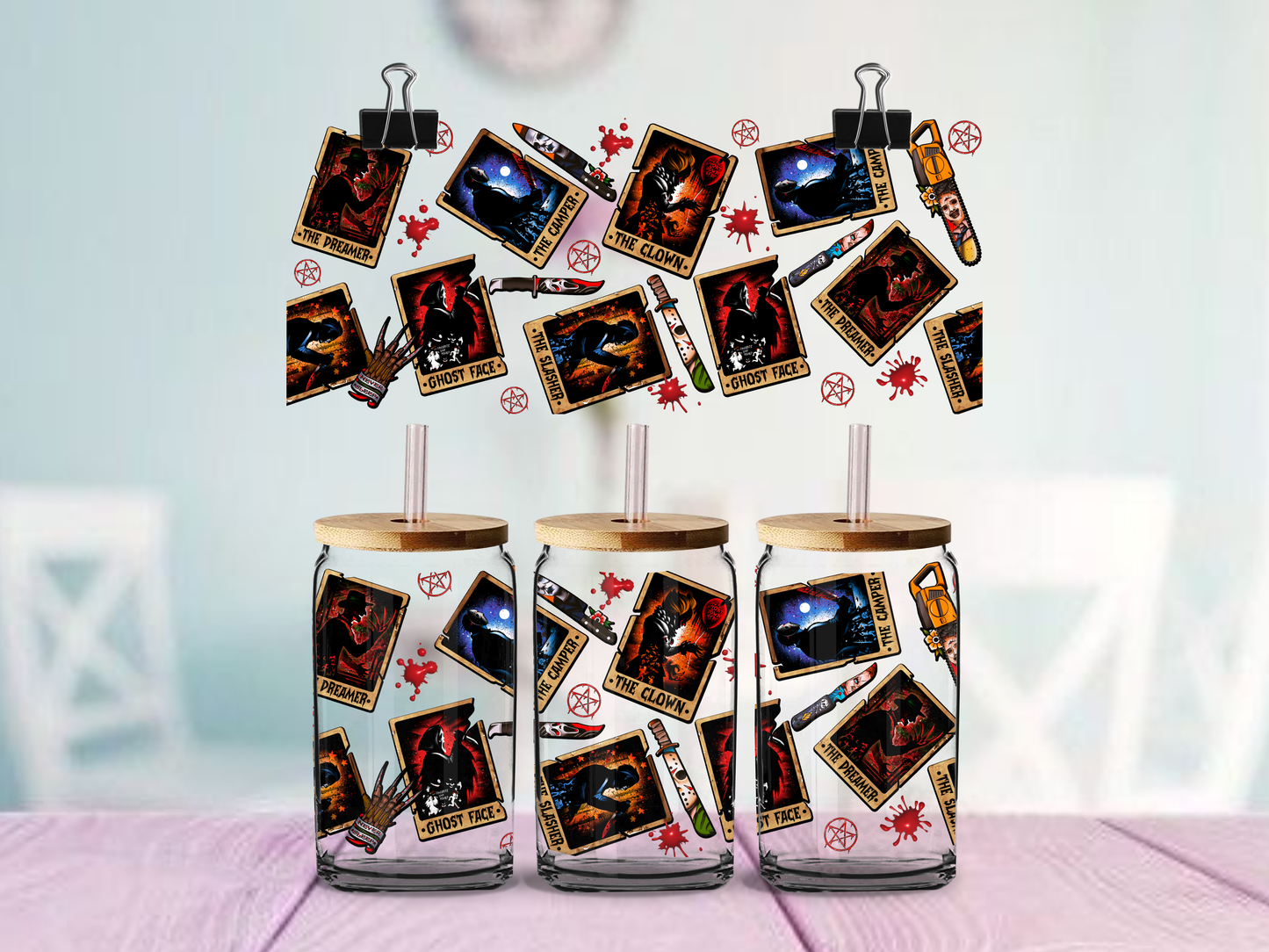 Horror Tarot Cards | UV DTF Wrap for Cups | Ready to Apply Permanent