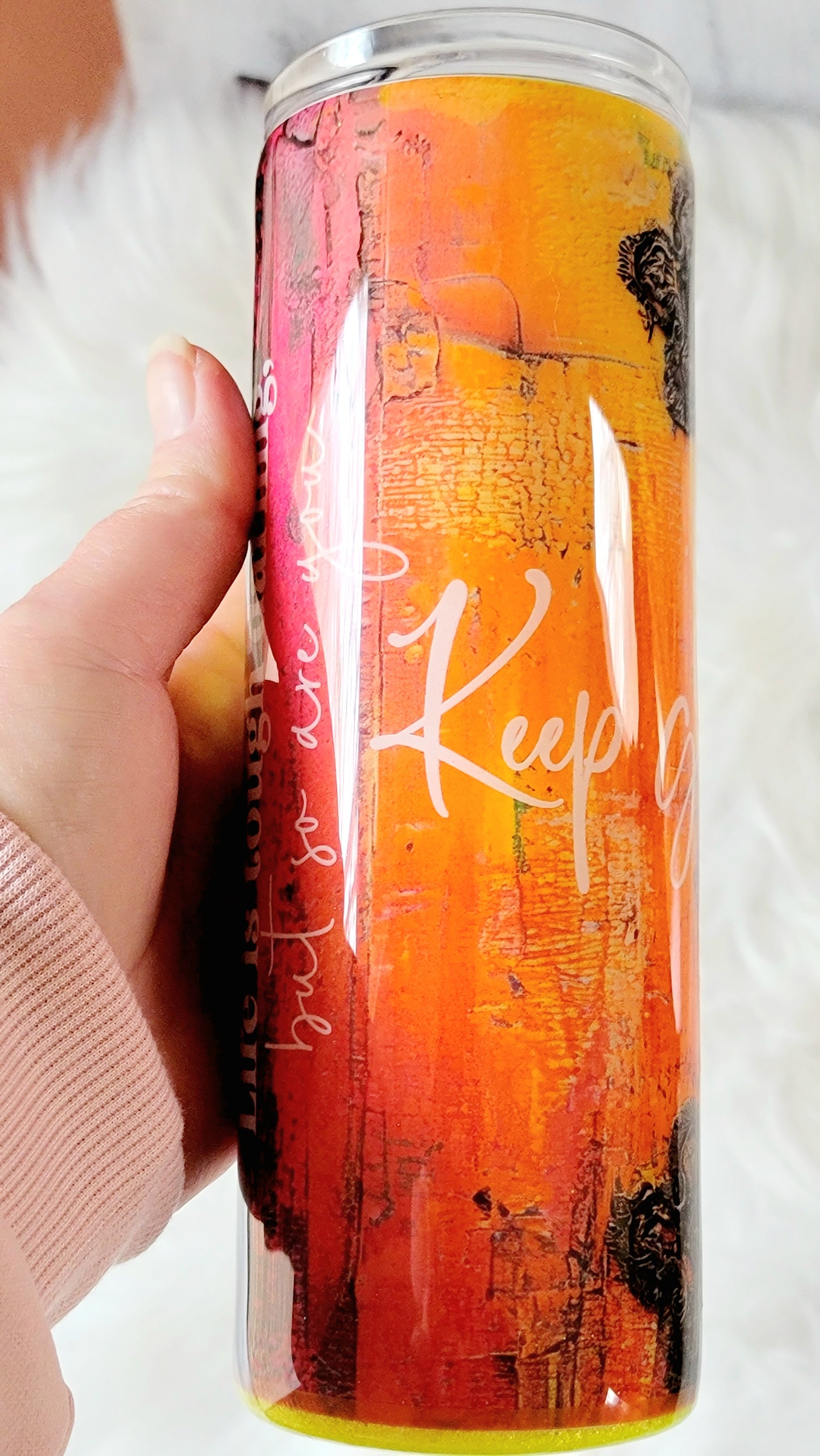 Keep Going Inspirational Epoxy 20 ounce Tumbler, Personalize