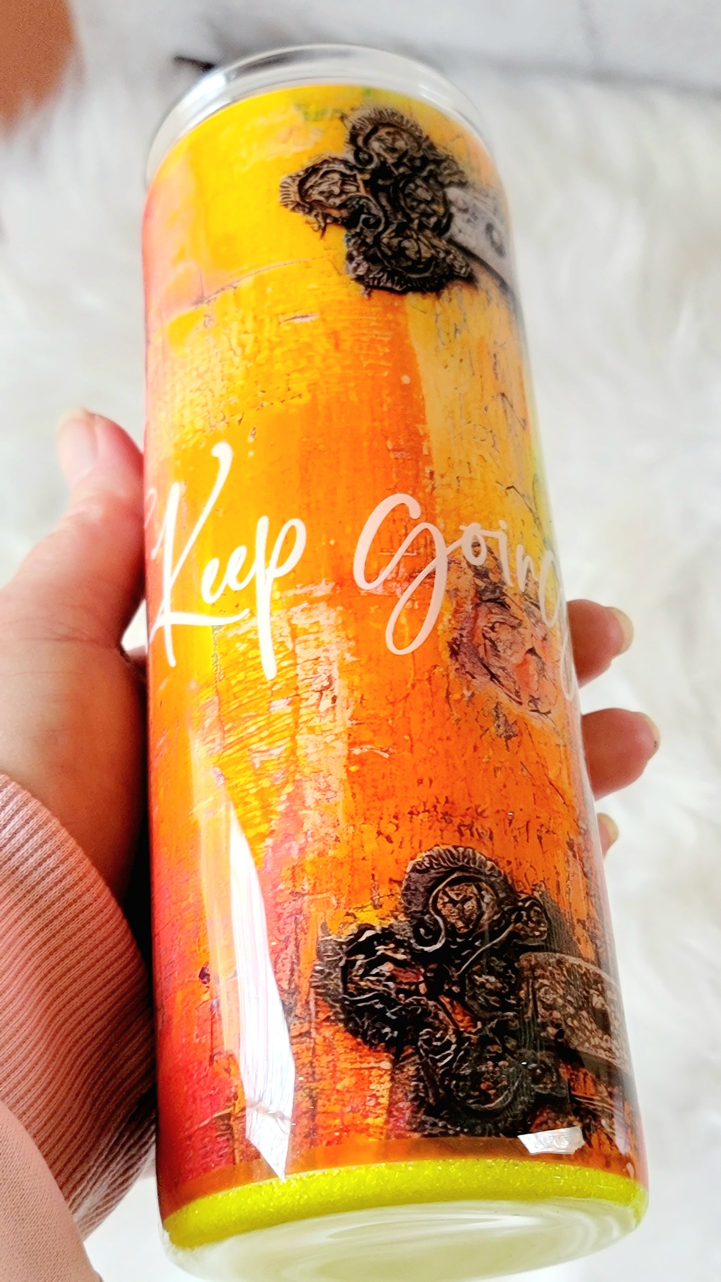 Keep Going Inspirational Epoxy 20 ounce Tumbler, Personalize