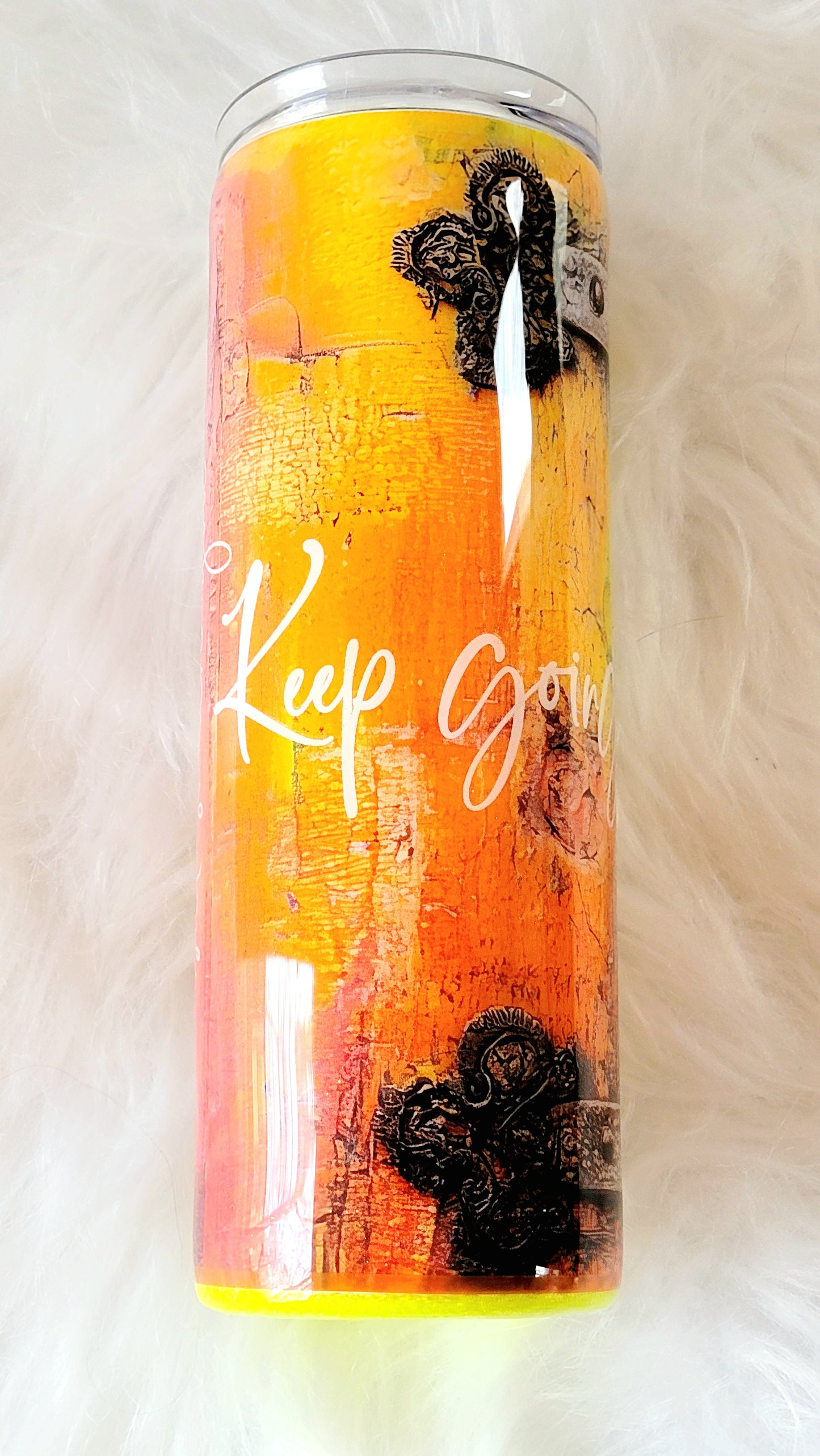 Keep Going Inspirational Epoxy 20 ounce Tumbler, Personalize
