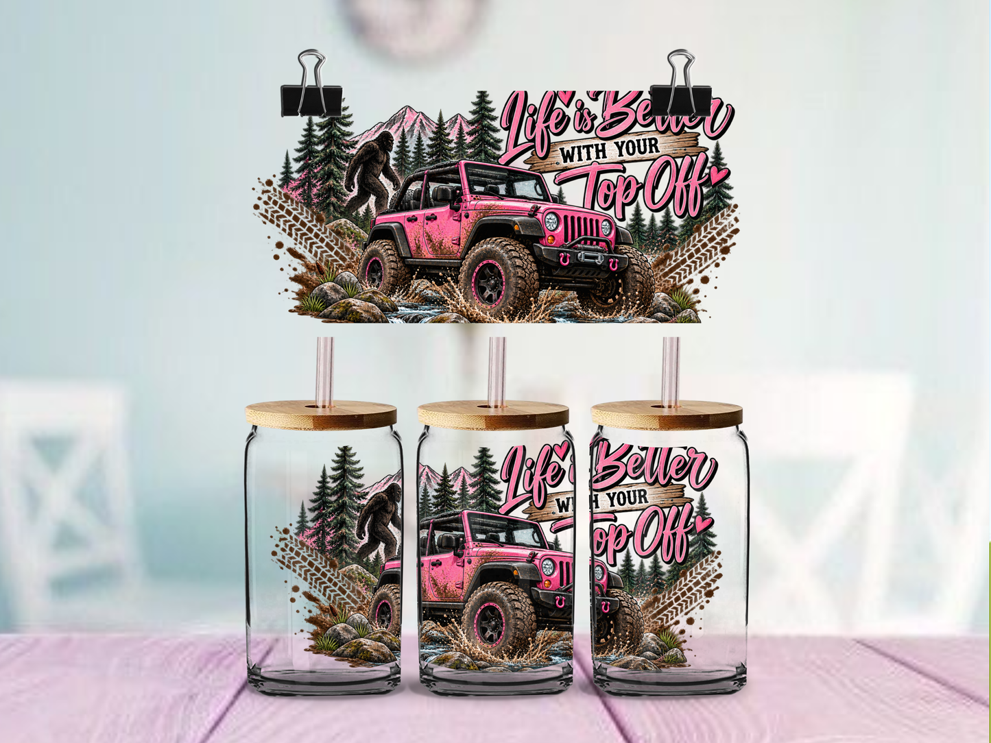 Life is Better Topless | UV DTF Wrap for Cups | Ready to Apply Permanent