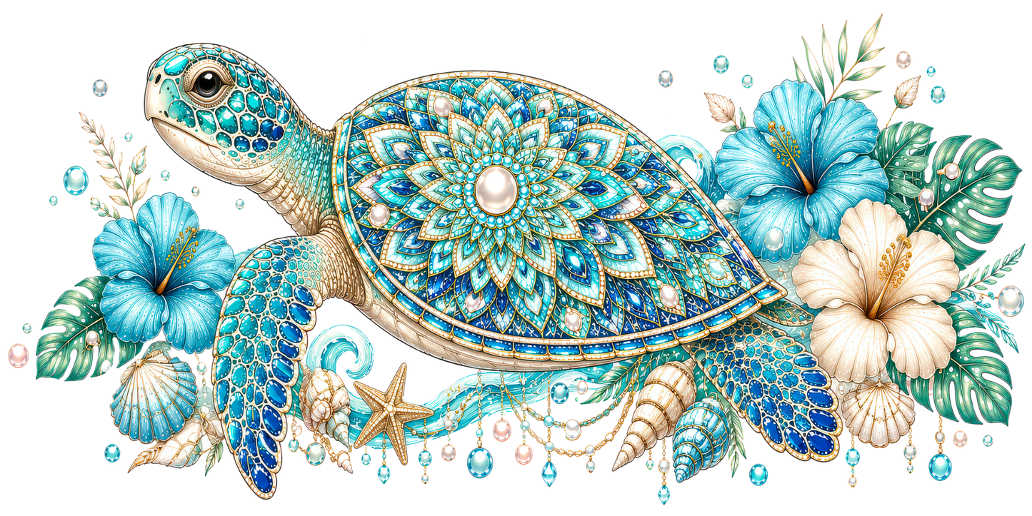Mandala Sea Turtle | UV DTF Wrap for Cups | Ready to Apply Permanent