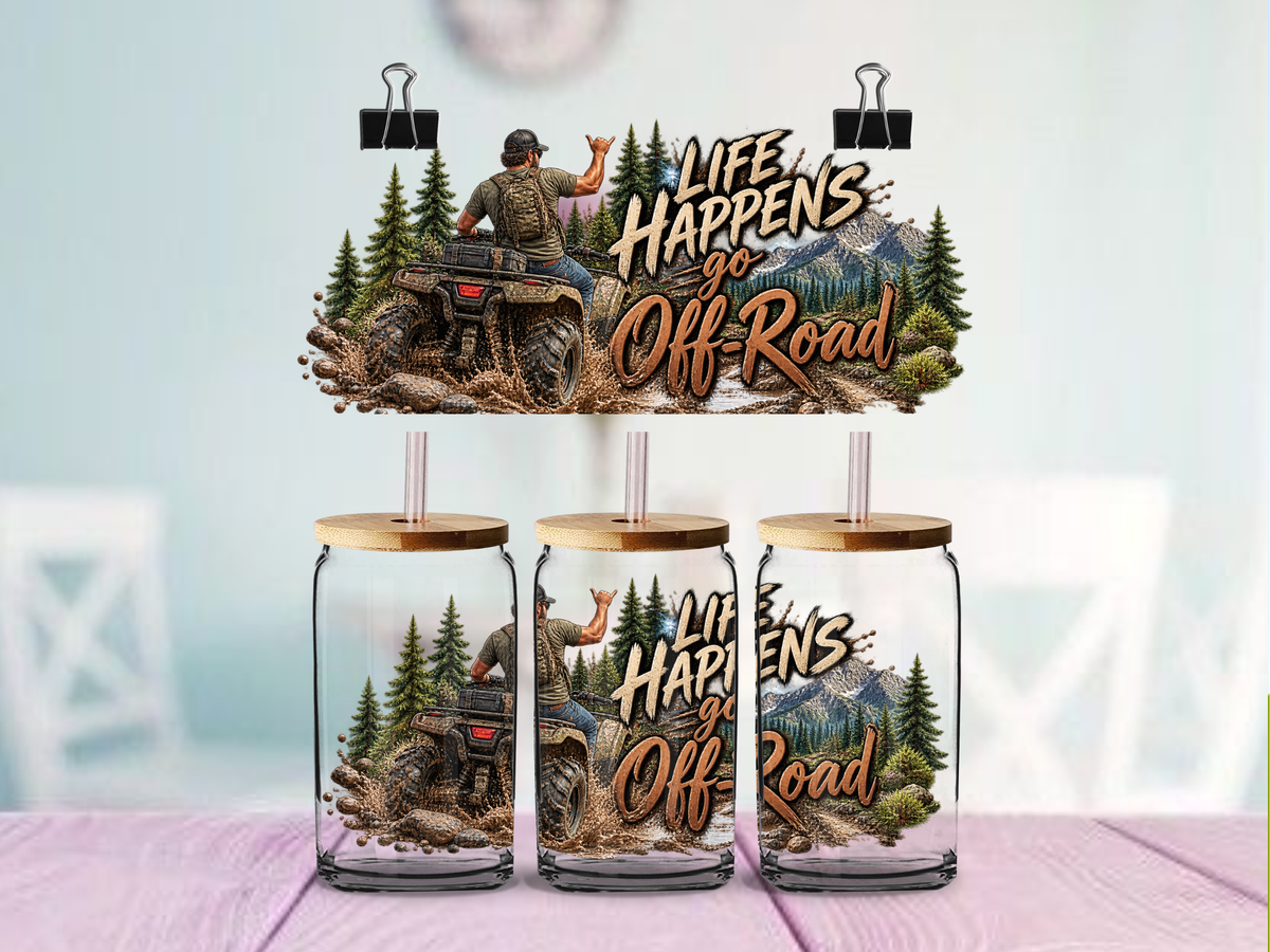 4 Wheeler Off-Road Male 40 oz cup wrap | UV DTF Wrap for Cups | Ready to Apply Permanent