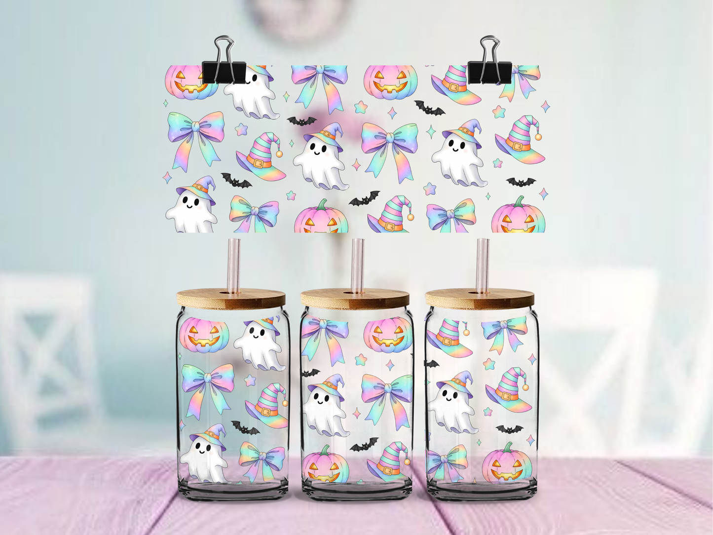 Pastel Coquette Spooky | UV DTF Wrap for Cups | Ready to Apply Permanent