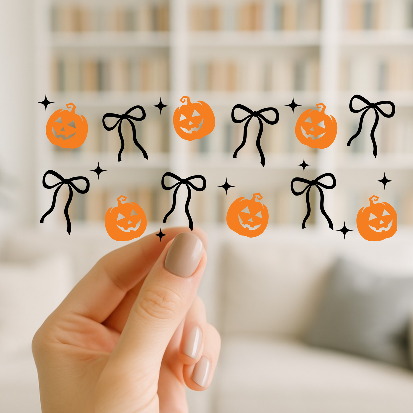 Pumpkins and Bows | UV DTF Wrap for Cups | Ready to Apply Permanent