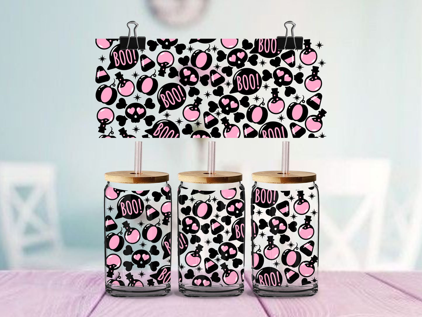 Punk Halloween Bits | UV DTF Wrap for Cups | Ready to Apply Permanent
