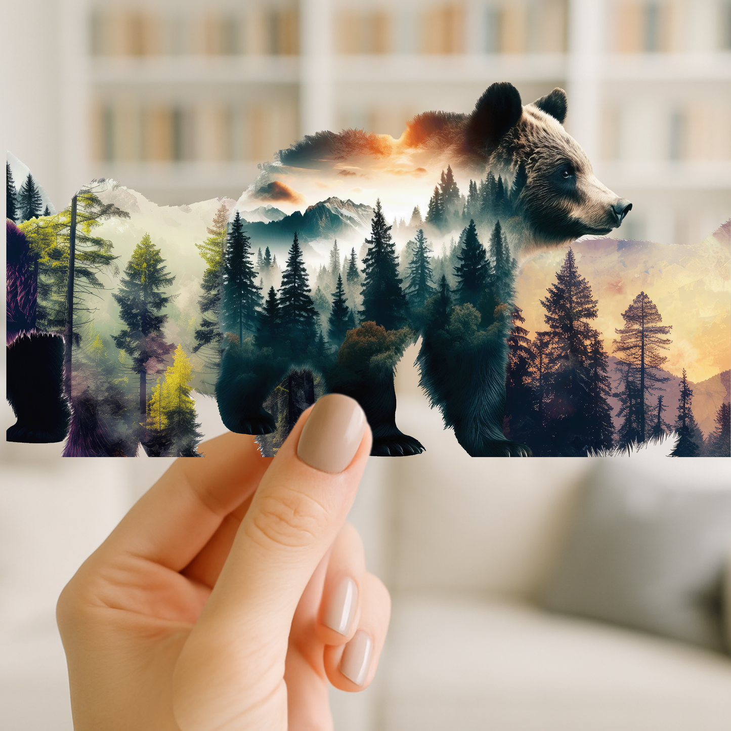 Scenic Bear | UV DTF Wrap for Cups | Ready to Apply Permanent