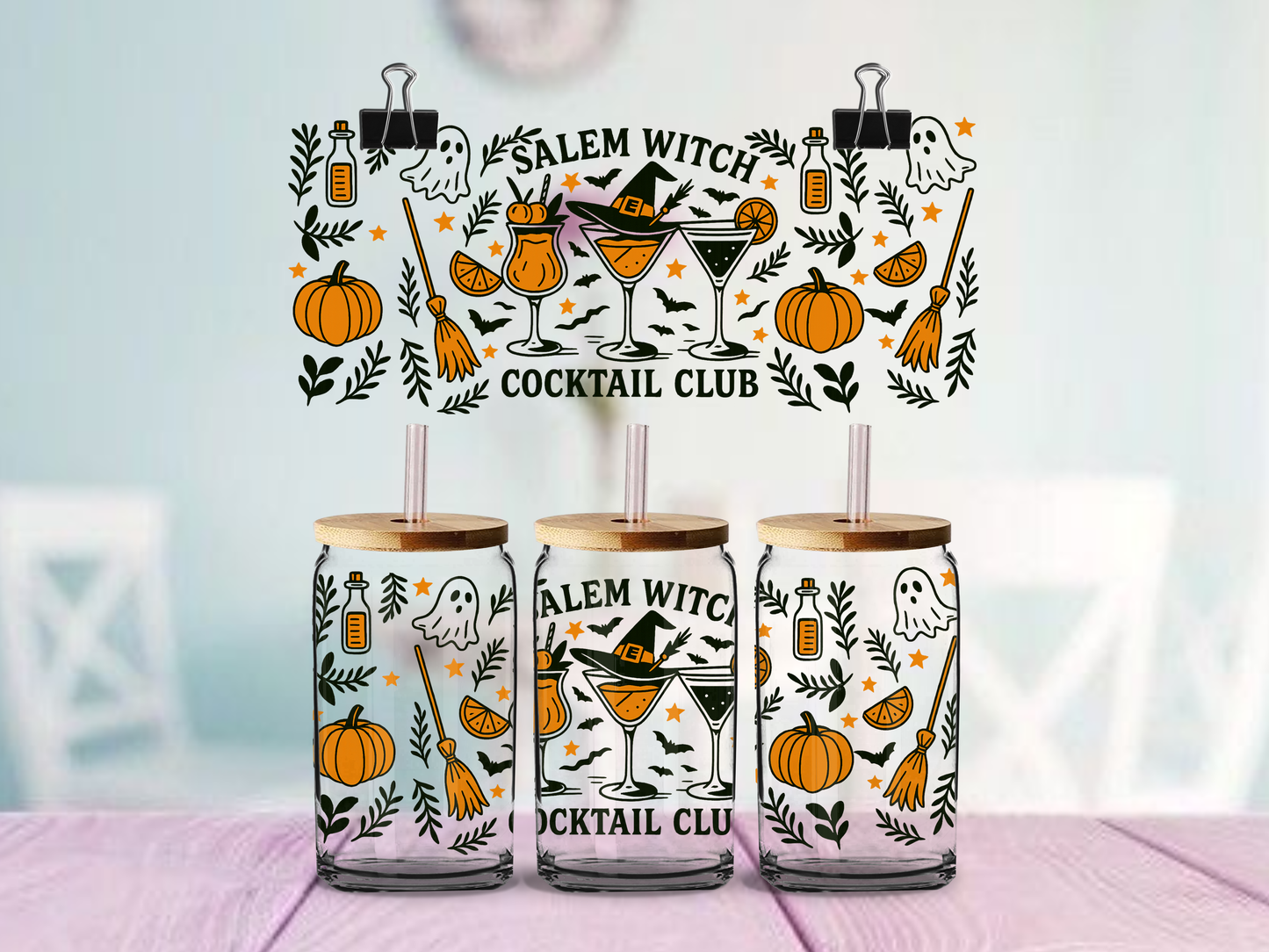 Salem Cocktail | UV DTF Wrap for Cups | Ready to Apply Permanent