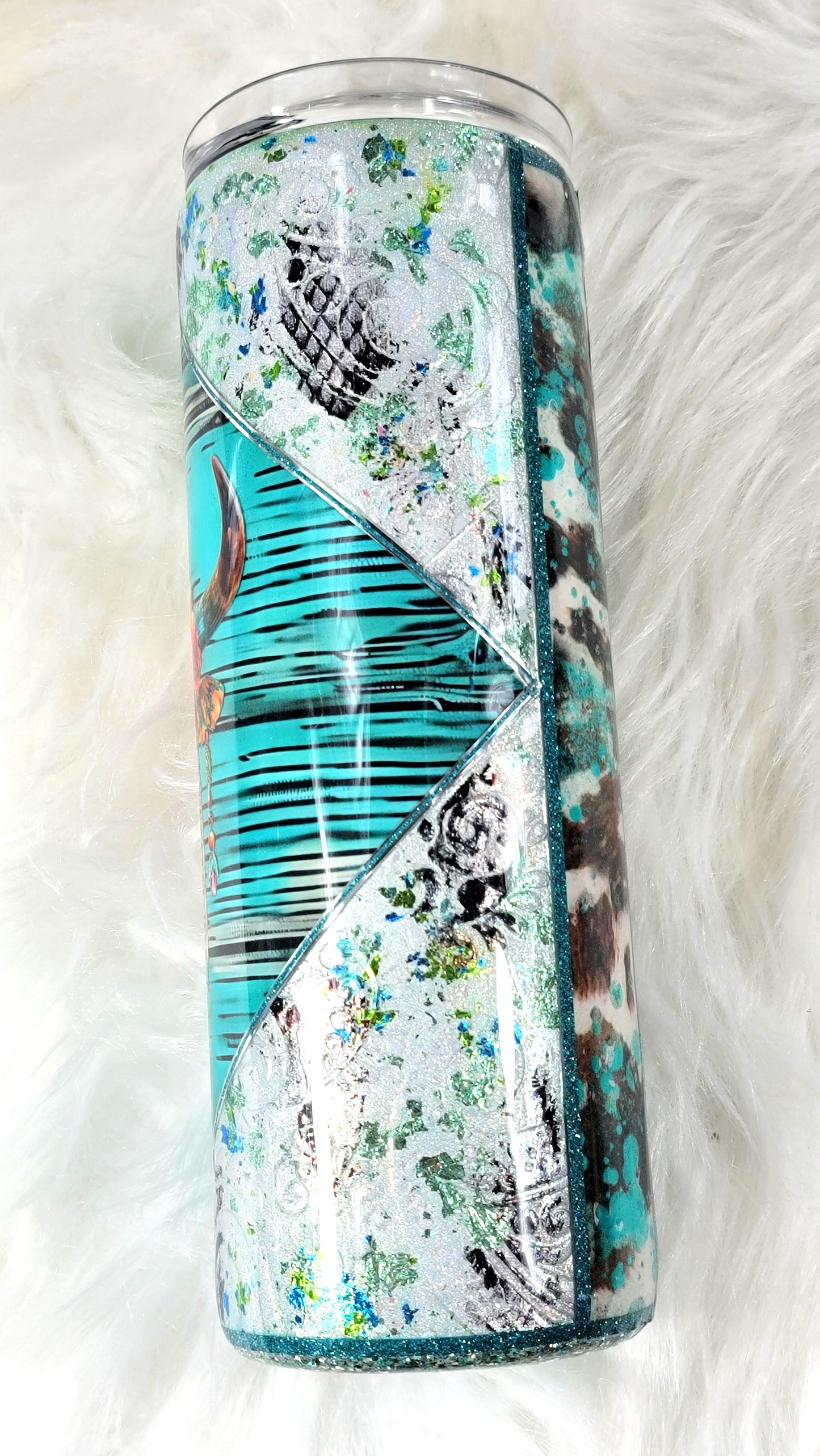 Cow Girl Skull Teal 20 ounce Tumbler, Personalize