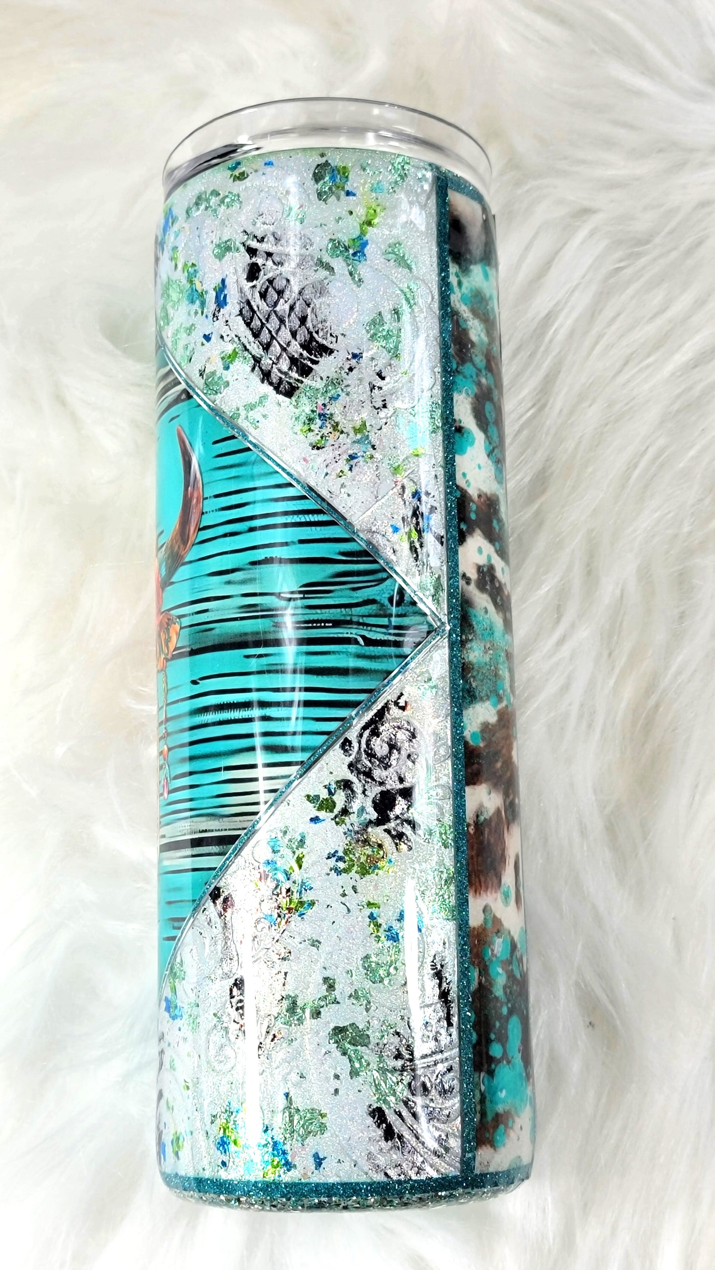 Cow Girl Skull Teal 20 ounce Tumbler, Personalize