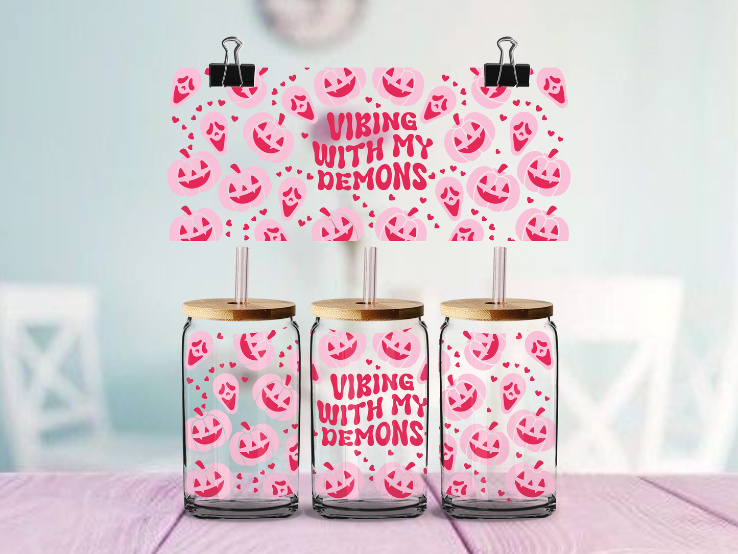Vibing With My Demons | UV DTF Wrap for Cups | Ready to Apply Permanent