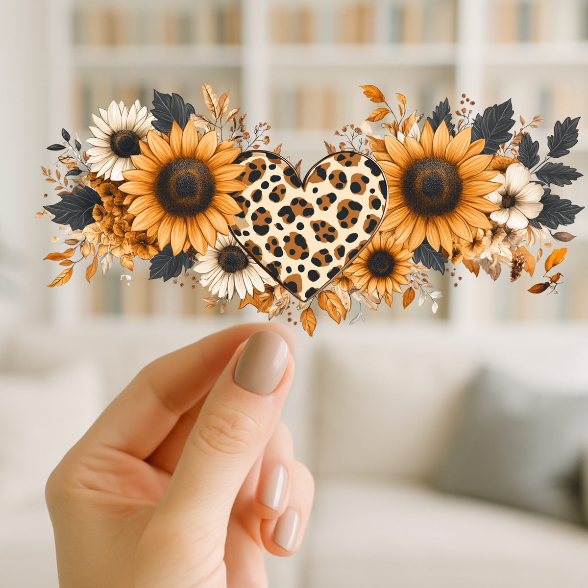 Leopard Sunflower 16oz cup Wrap | UV DTF Wrap for Cups | Ready to Apply Permanent