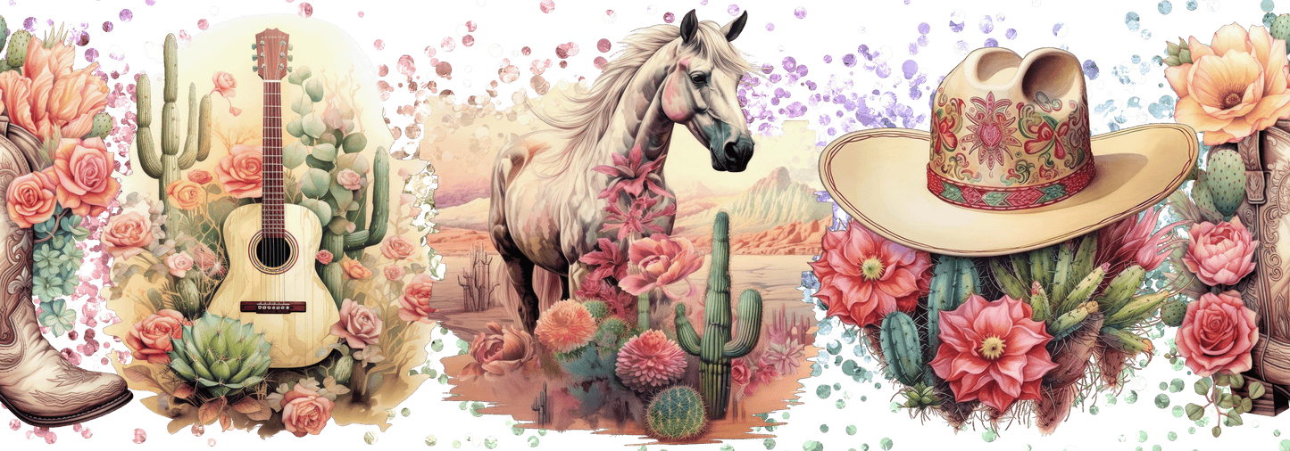 Horse Boho | UV DTF Wrap for Cups | Ready to Apply Permanent