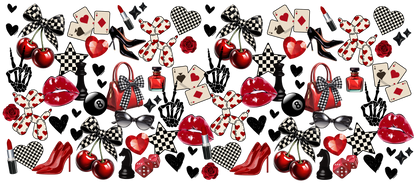 Cherry Retro | UV DTF Wrap for Cups | Ready to Apply Permanent