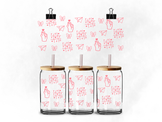 Love Doodles | UV DTF Wrap for Cups | Ready to Apply Permanent