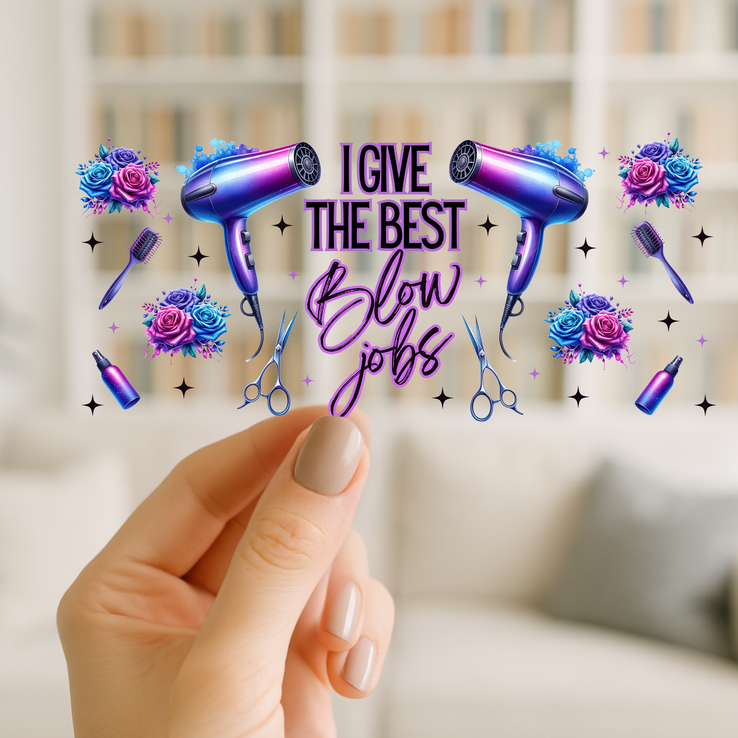 Hair Stylist Best Bow Jobs | UV DTF Wrap for Cups | Ready to Apply Permanent