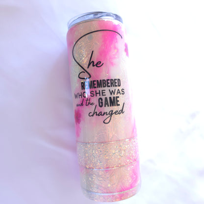 She Remembered Who She Was Tumbler | 20oz Opal Epoxy Travel Cup