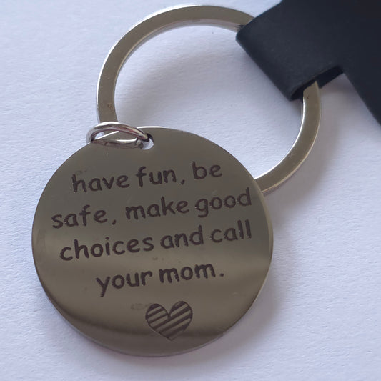 Laser Engraved Metal Keychain | Cute Key Ring Accessory