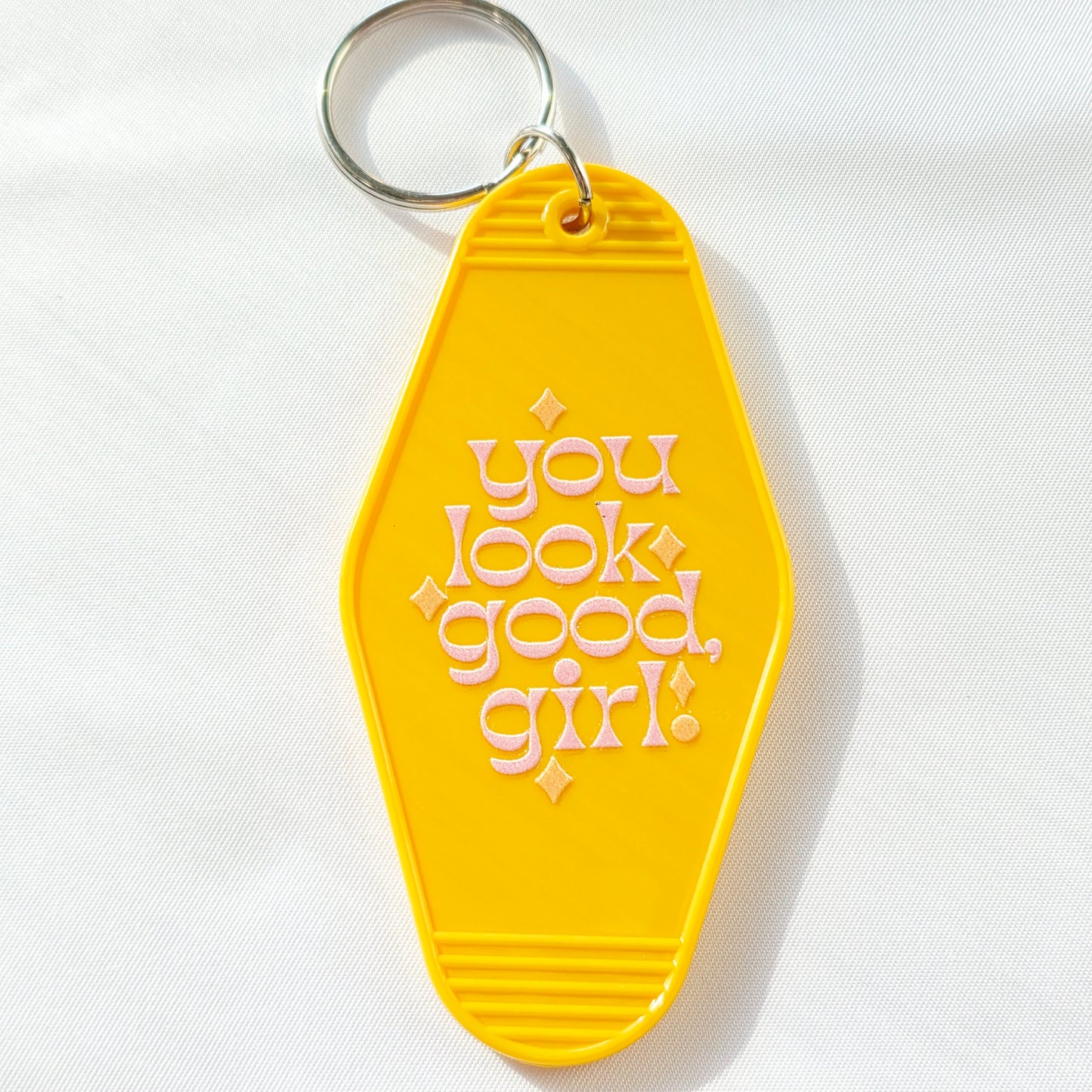 Motel Keychain with Saying | Retro Hotel Style Key Tag