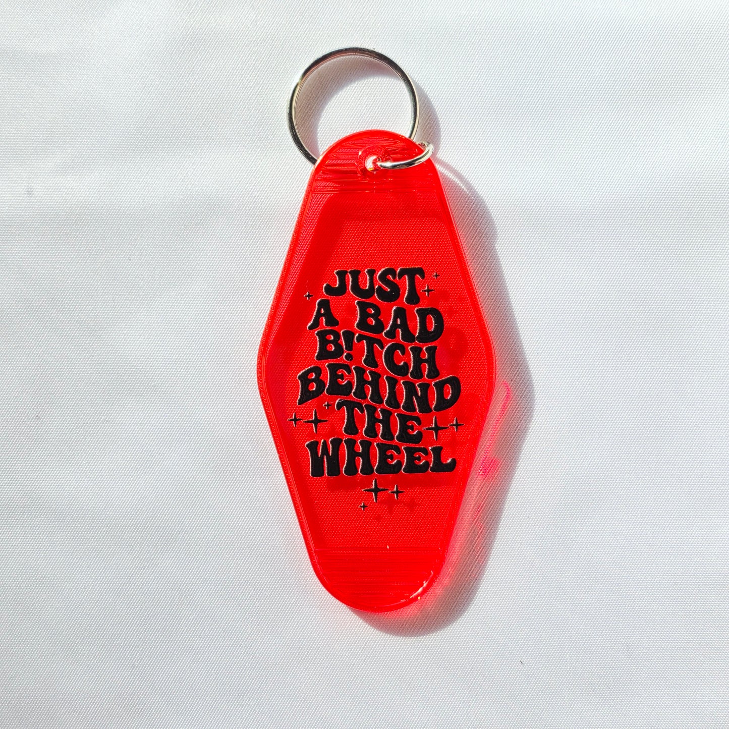 Motel Keychain with Saying | Retro Hotel Style Key Tag