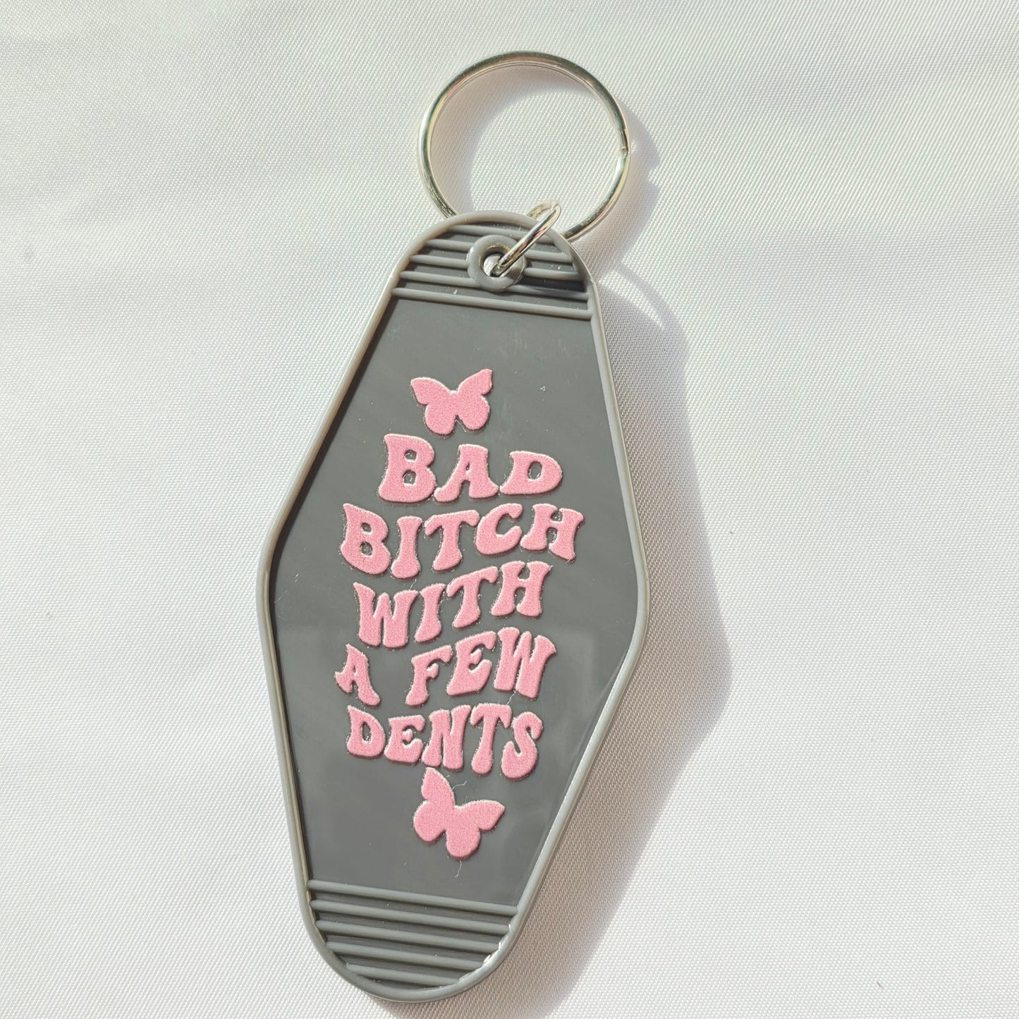 Motel Keychain with Saying | Retro Hotel Style Key Tag