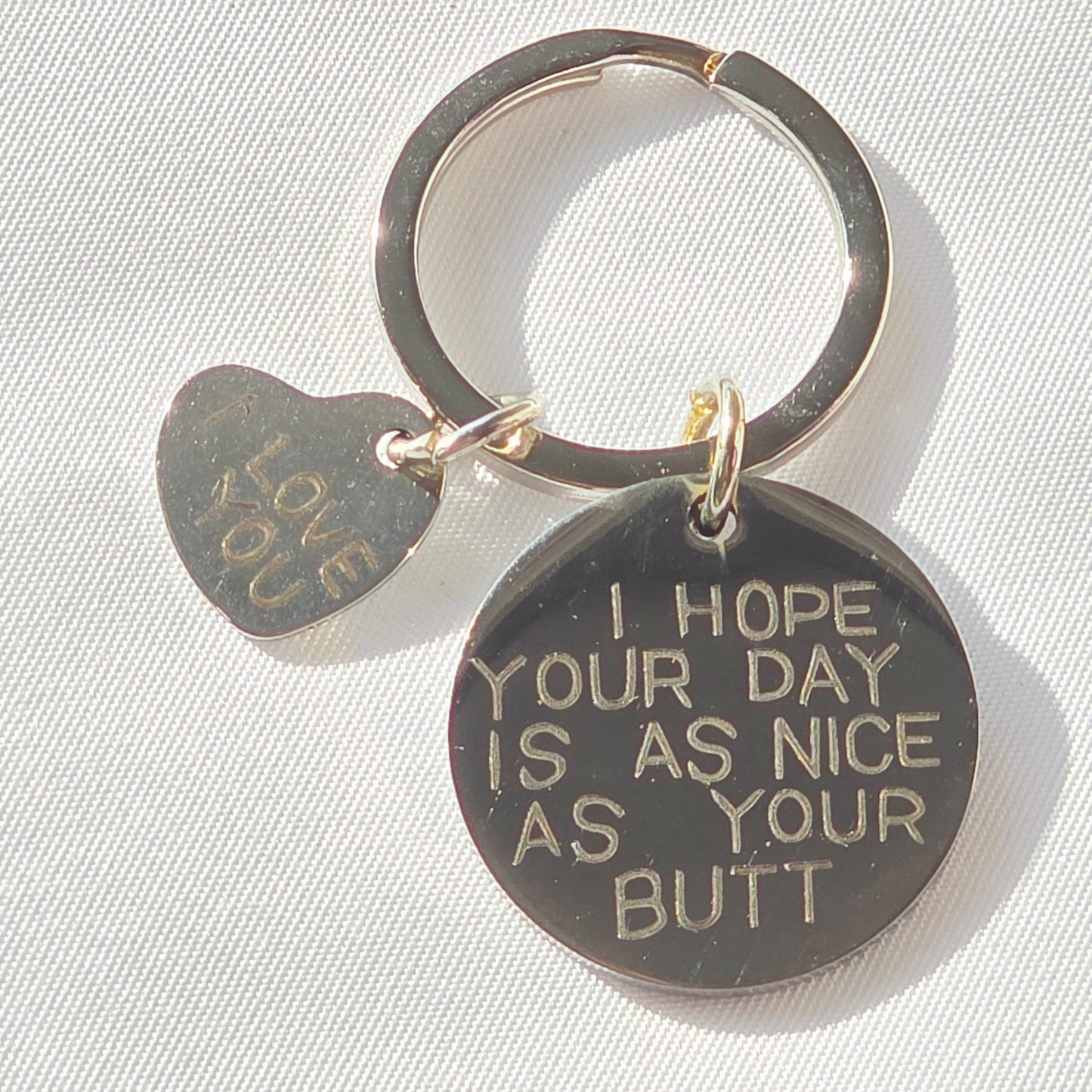 Laser Engraved Metal Keychain | Cute Key Ring Accessory