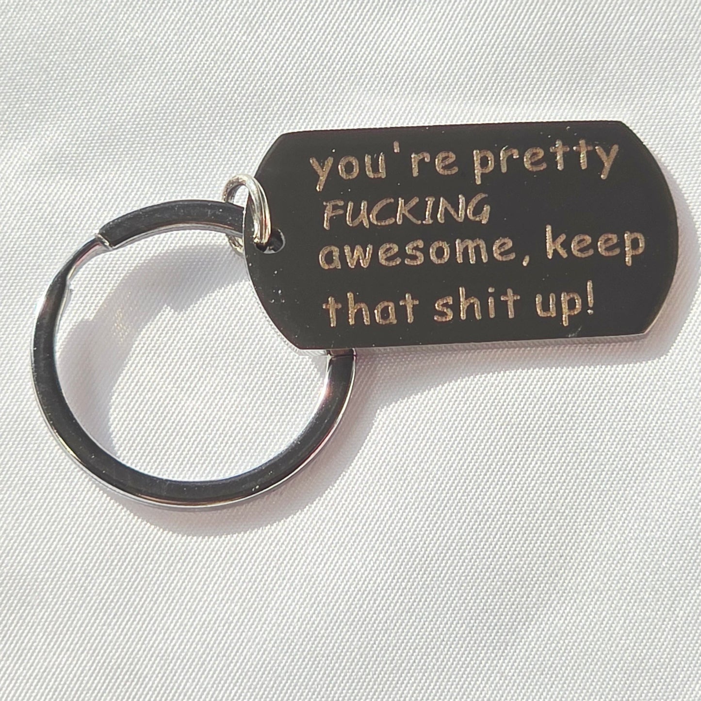 Laser Engraved Metal Keychain | Cute Key Ring Accessory