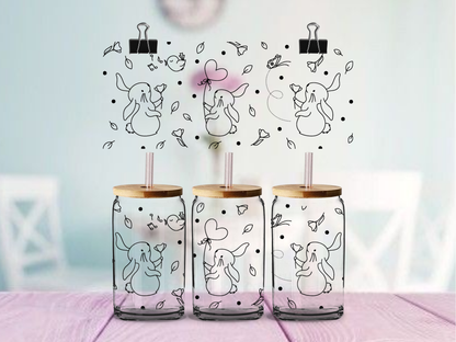 Bunnies at Play | UV DTF Wrap for Cups | Ready to Apply Permanent