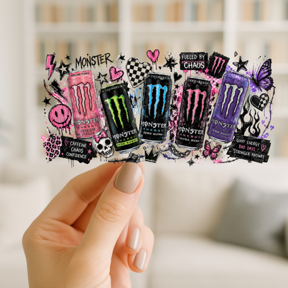 Monster Girl 16oz cup Wrap | UV DTF Wrap for Cups | Ready to Apply Permanent