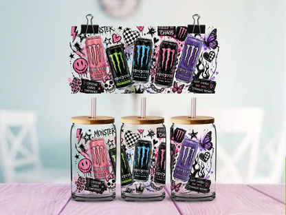 Monster Girl 16oz cup Wrap | UV DTF Wrap for Cups | Ready to Apply Permanent