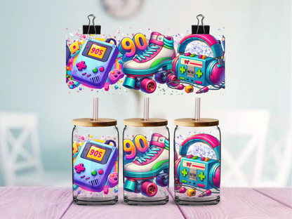 90's Roller Babe  | UV DTF Wrap for Cups | Ready to Apply Permanent