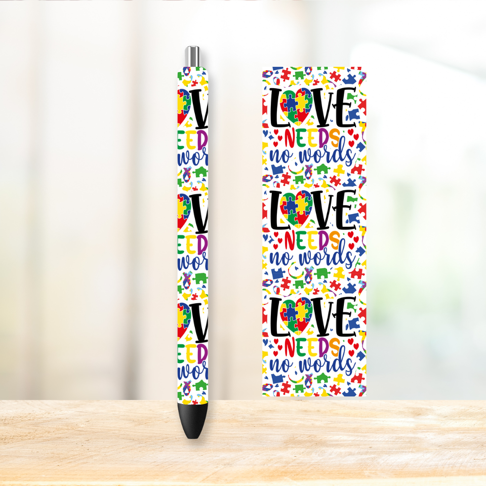 Autism Awareness 4 Styles UVDTF Pen Wrap | UV DTF Wrap for Pens | Ready to Apply Permanent