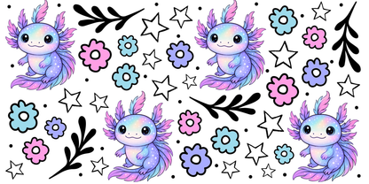 Axolotl | UV DTF Wrap for Cups | Ready to Apply Permanent
